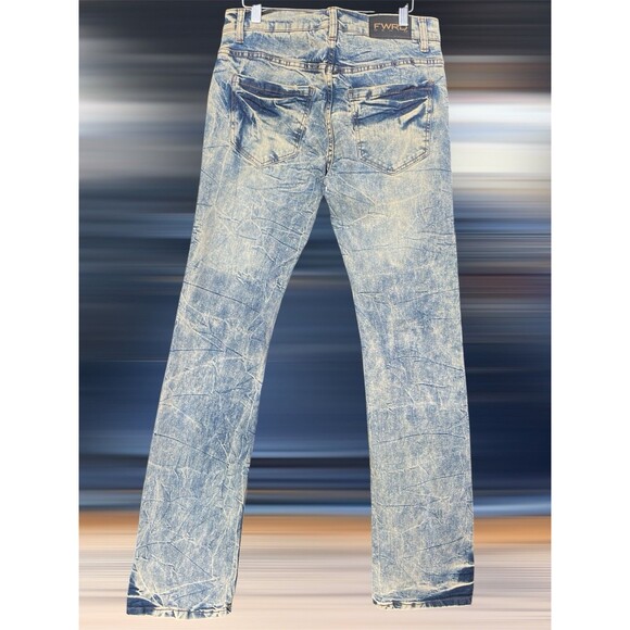 FWRD Denim Tall Men’s W30 L36 Bootcut Patched Distressed Jeans - Picture 2 of 10